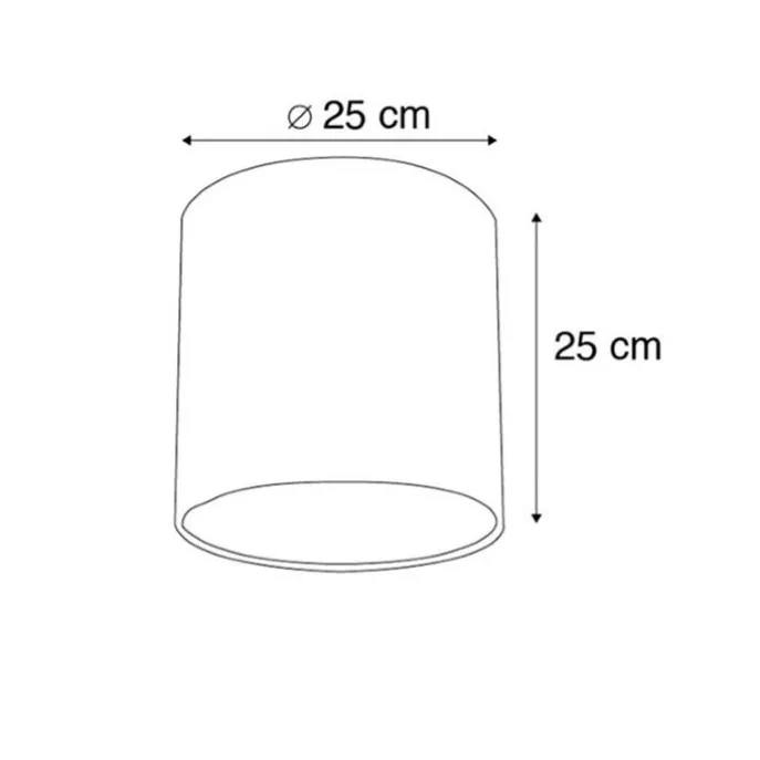 Lampenschirm aus Stoff weiß 25/25/25