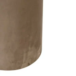Lampenschirm aus Velours taupe mit goldener Innenausstattung 15/15/25