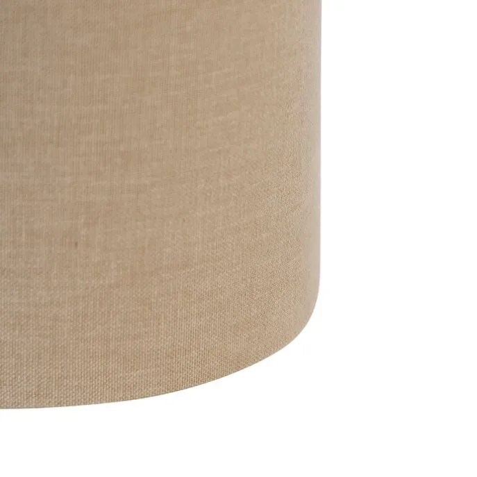 Lampenschirm Stoff hellbraun rund 18/18/14