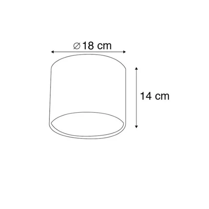 Lampenschirm Stoff hellbraun rund 18/18/14