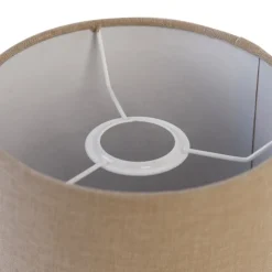 Lampenschirm Stoff hellbraun rund 18/18/14