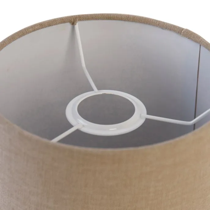 Lampenschirm Stoff hellbraun rund 18/18/14