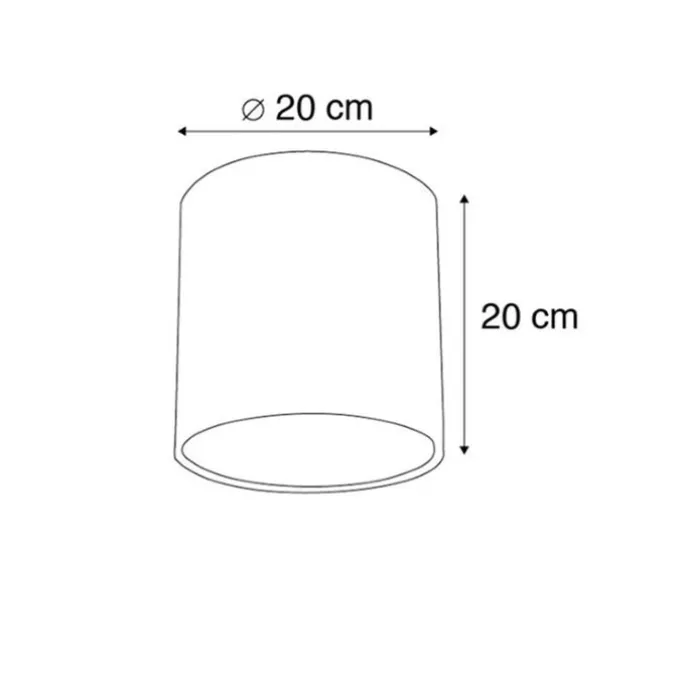 Lampenschirm Stoff Hellgrau Zylinder 20/20/20