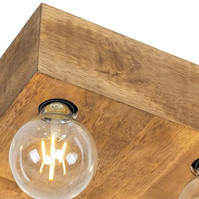 Land Deckenleuchte dunkles Holz 4-Licht - Block