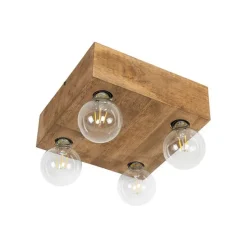 Land Deckenleuchte dunkles Holz 4-Licht - Block