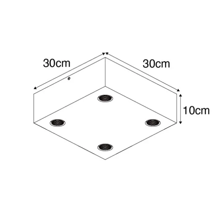 Land Deckenleuchte dunkles Holz 4-Licht - Block