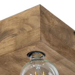 Land Deckenleuchte dunkles Holz 4-Licht - Block