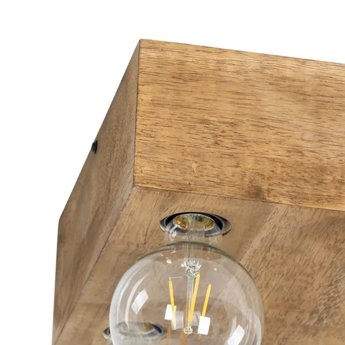 Land Deckenleuchte dunkles Holz 4-Licht - Block