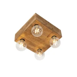 Land Deckenleuchte dunkles Holz 4-Licht - Block