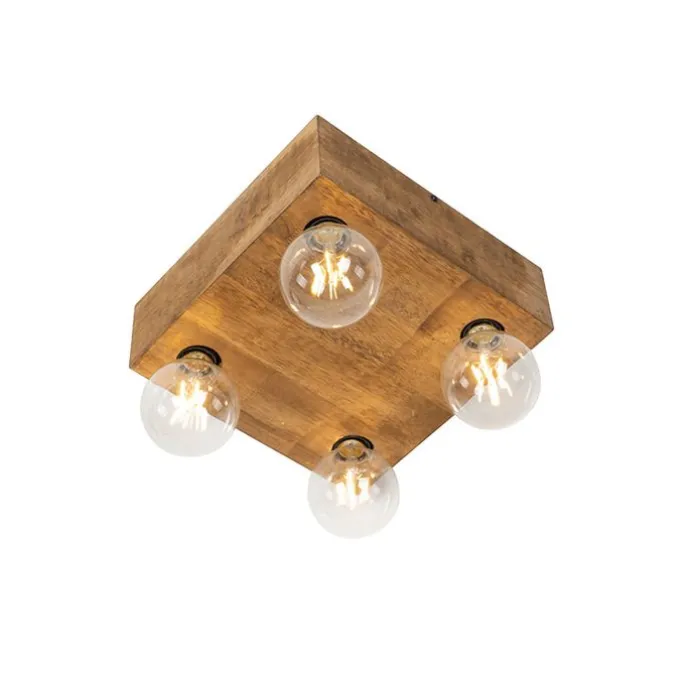 Land Deckenleuchte dunkles Holz 4-Licht - Block