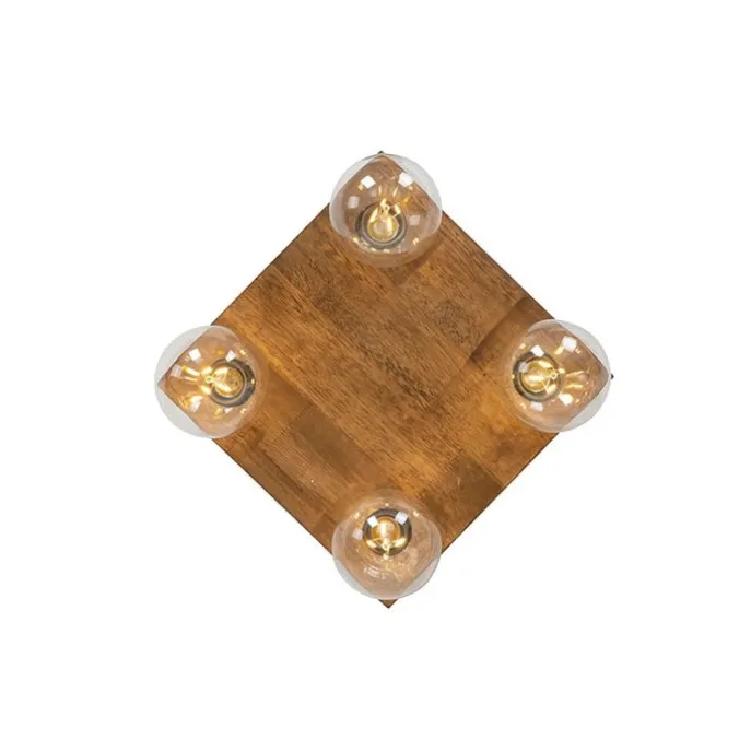Land Deckenleuchte dunkles Holz 4-Licht - Block