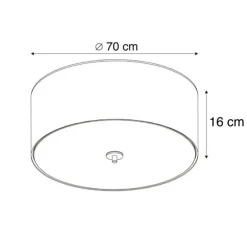 Land Deckenleuchte grau 70 cm - Trommel Jute