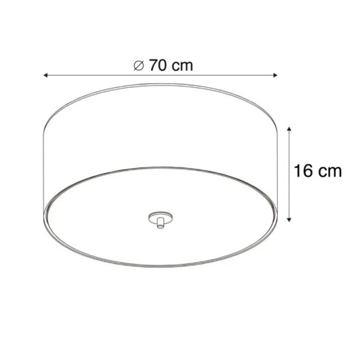 Land Deckenleuchte grau 70 cm - Trommel Jute