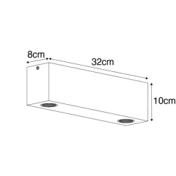 Landdeckenstrahler Holz 2-Licht - Block
