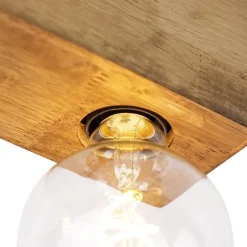 Landdeckenstrahler Holz 2-Licht - Block