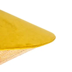 Landhaus-Pendelleuchte Gelb Samt mit Rattan 60cm - Frills Can