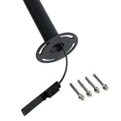 Laterne schwarz mit Klarglas 200 cm 3-flammig IP44 - Sfera