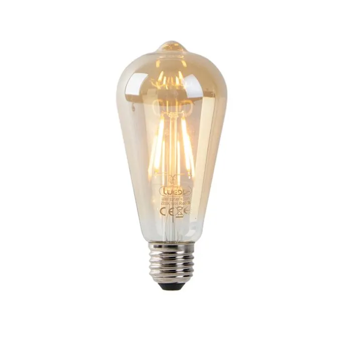 LED Filament ST64 4W 2200K gold mit Hell-Dunkel-Sensor