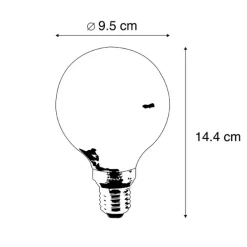 LED Lampe G95 E27 5W 1800K gelb 3-stufig dimmbar