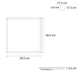 LED-Einbaupanel weiß quadratisch inkl. LED 3000K - 6500K mit Dip-Schalter - Seagal