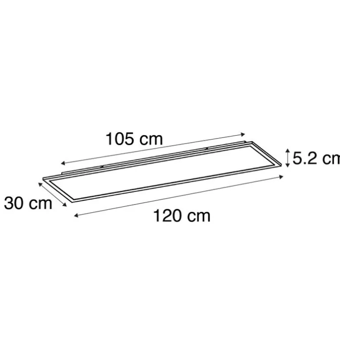 LED-Panel aus Stahl 120 cm inkl. LED mit Fernbedienung - Liv