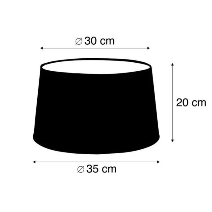 Leinen Lampenschirm schwarz 35 cm