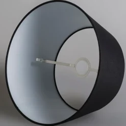 Leinen Lampenschirm schwarz 35 cm