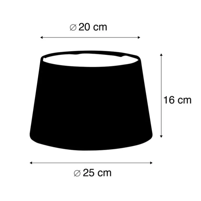 Leinen Lampenschirm schwarz 25/16