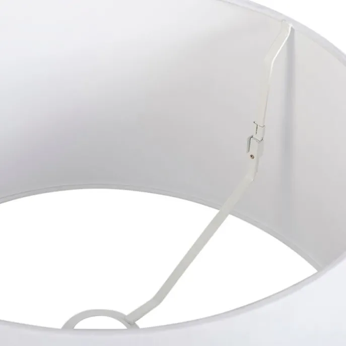 Leinen Lampenschirm weiß 45 cm