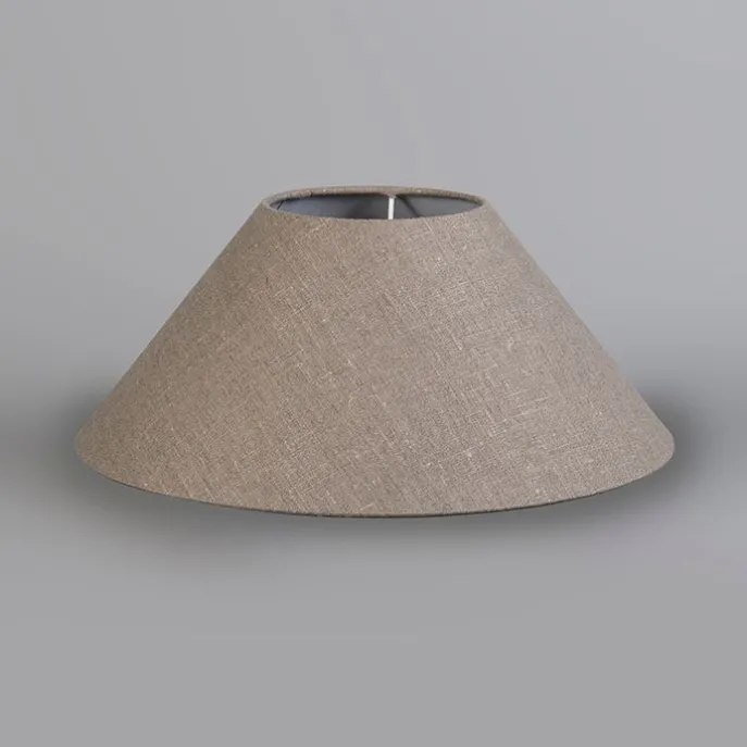 Leinenschirm Grau Rund Abgeschrägt 40/15/16