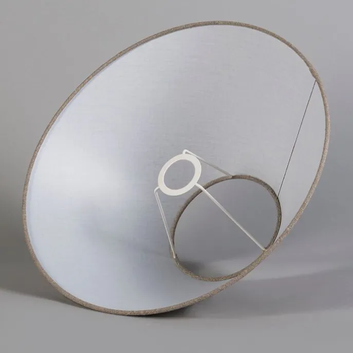 Leinenschirm Grau Rund Abgeschrägt 40/15/16