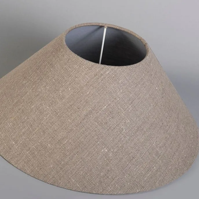 Leinenschirm Grau Rund Abgeschrägt 40/15/16