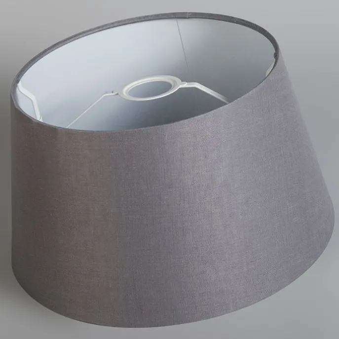 Leinenschirm Grau Rund Konisch 35/30/18