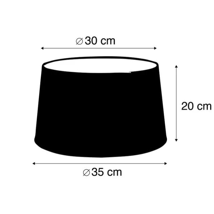 Leinenschirm Grau Rund Konisch 35/30/18