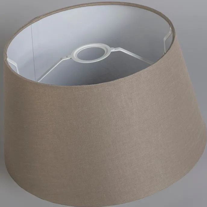 Leinenschirm Taupe Rund Abgeschrägt 35/30/18