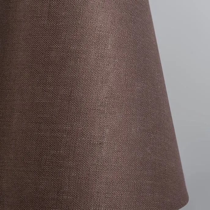 Leinenschirm zum Aufclipsen braun rund abgeschrägt 12/8/11