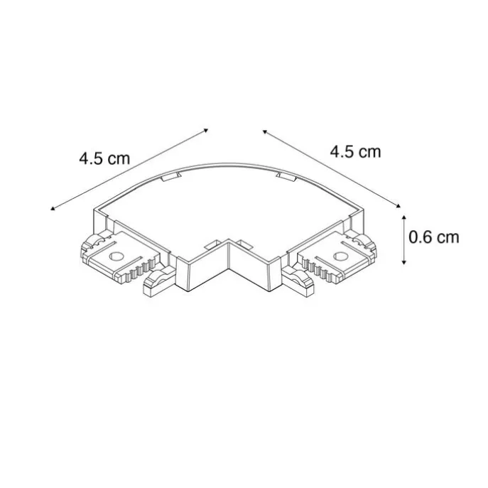 L-förmiger Stromschienenverbinder schwarz gebogen 1-phasig - Magnetic