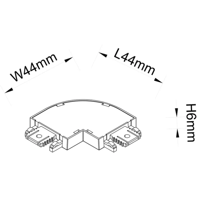 L-förmiger Stromschienenverbinder schwarz gebogen 1-phasig - Magnetic