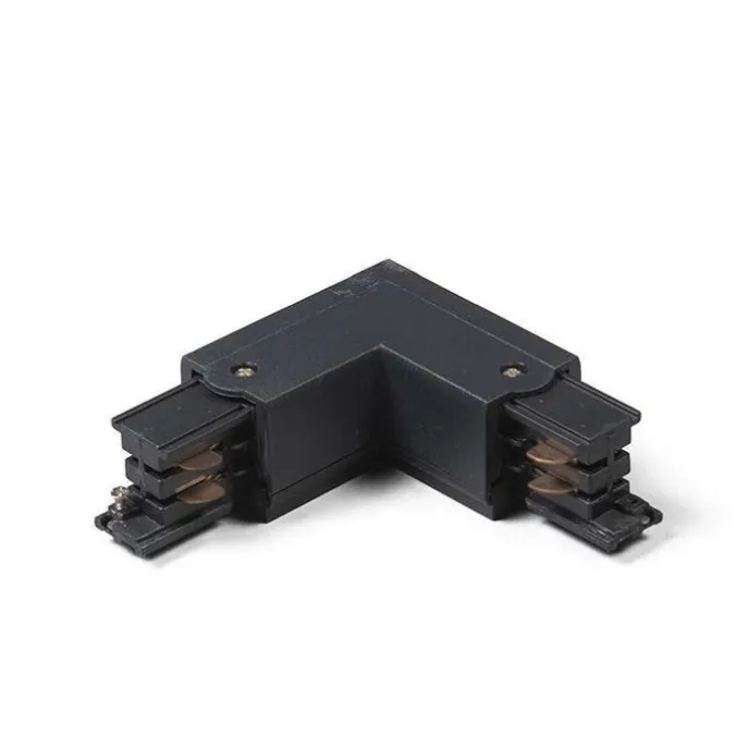 L-Kupplungsstück für 3-Phasen-Schiene schwarz rechts - 3-phasig