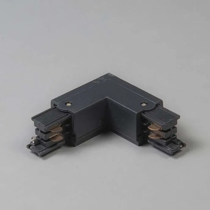 L-Kupplungsstück für 3-Phasen-Schiene schwarz rechts - 3-phasig