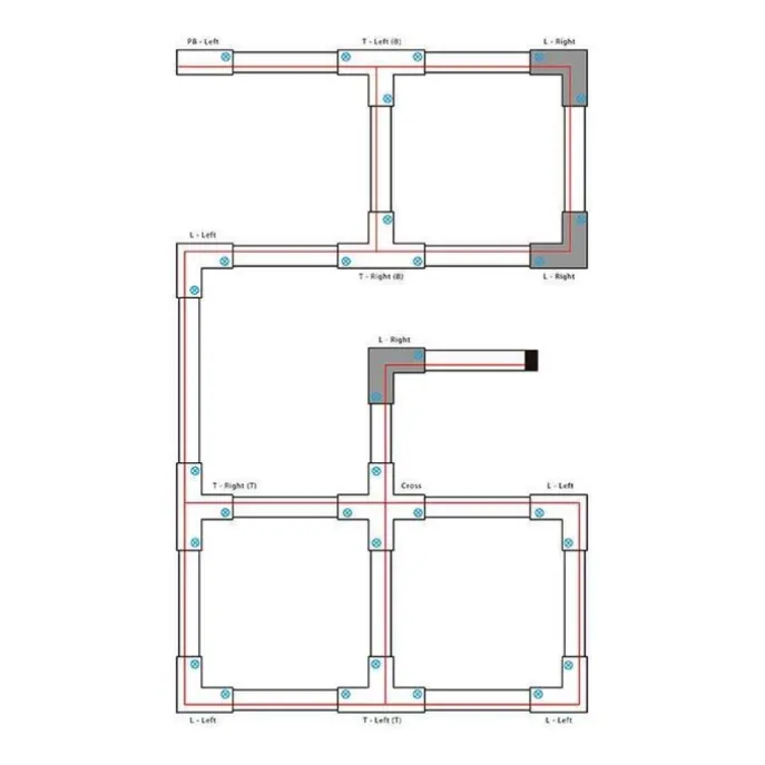 L-Kupplungsstück für 3-Phasen-Schiene schwarz rechts - 3-phasig