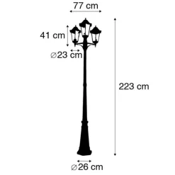Ländliche Außenlaterne schwarz IP44 - New Orleans 3