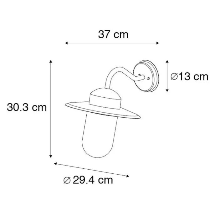 Ländliche Außenwandleuchte schwarz IP44 - Kansas