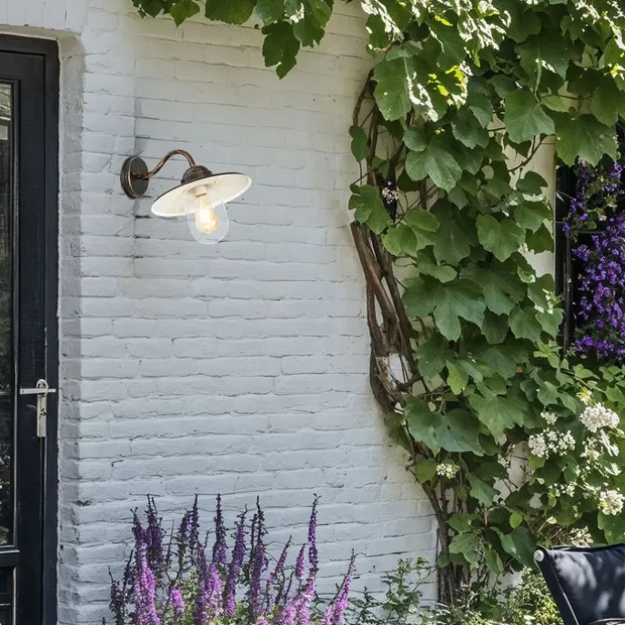 Ländliche Außenwandleuchte Antikgold IP44 - Kansas