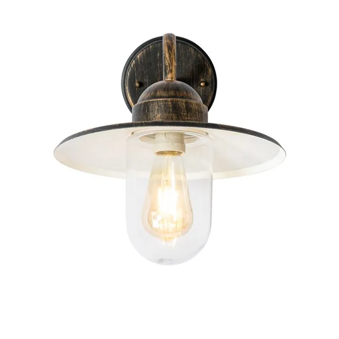 Ländliche Außenwandleuchte Antikgold IP44 - Kansas