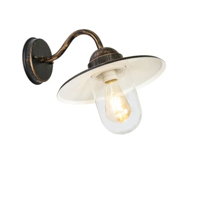 Ländliche Außenwandleuchte Antikgold IP44 - Kansas