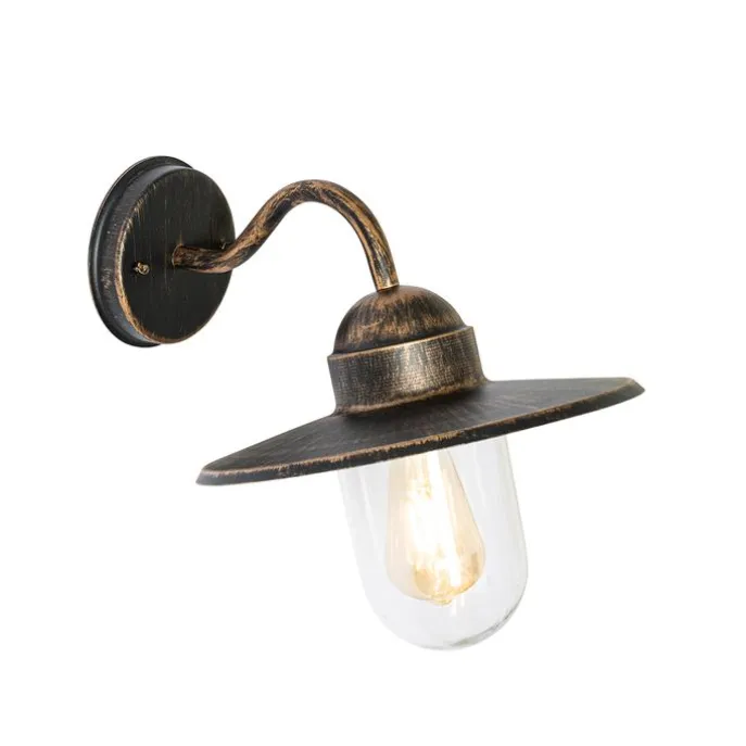 Ländliche Außenwandleuchte Antikgold IP44 - Kansas