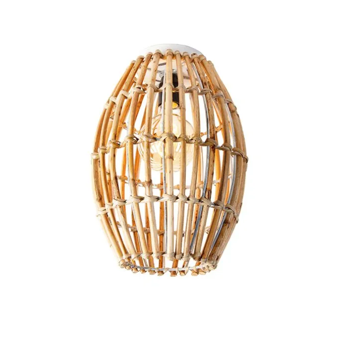 Ländliche Deckenlampe Bambus mit Weiß - Canna Capsule