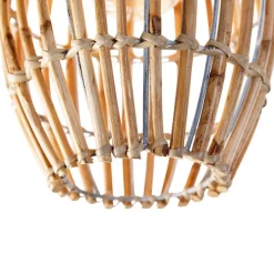 Ländliche Deckenlampe Bambus mit Weiß - Canna Capsule