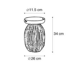 Ländliche Deckenlampe Bambus mit Weiß - Canna Capsule